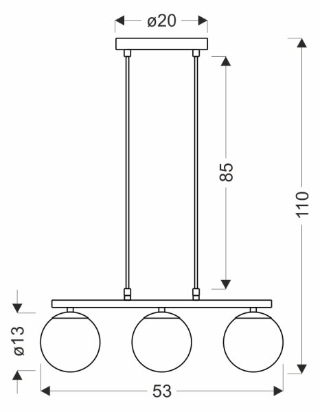 Пендел CARRINE 3xE14/40W/230V кафяв