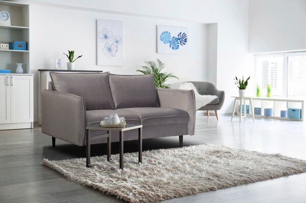 Сив кадифен диван 138 cm Juli – Ropez