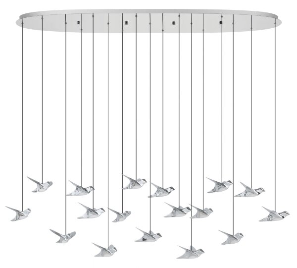 Eglo 390403 - LED Димируем пендел PARATEBUENO 17xLED/3W/230V хром