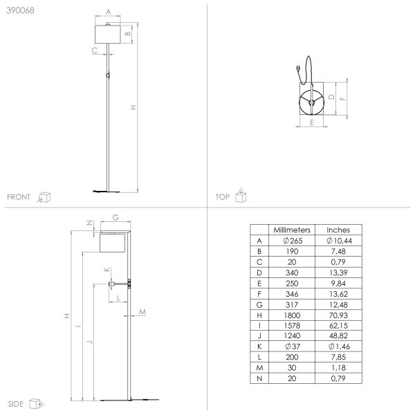 Eglo 390068 - LED Лампион FOLIGNO 1xE27/40W/230V + LED/3,8W