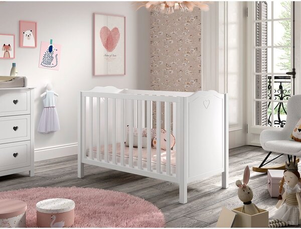 Бяло детско креватче от масивен бор 60x120 cm Amori – Vipack