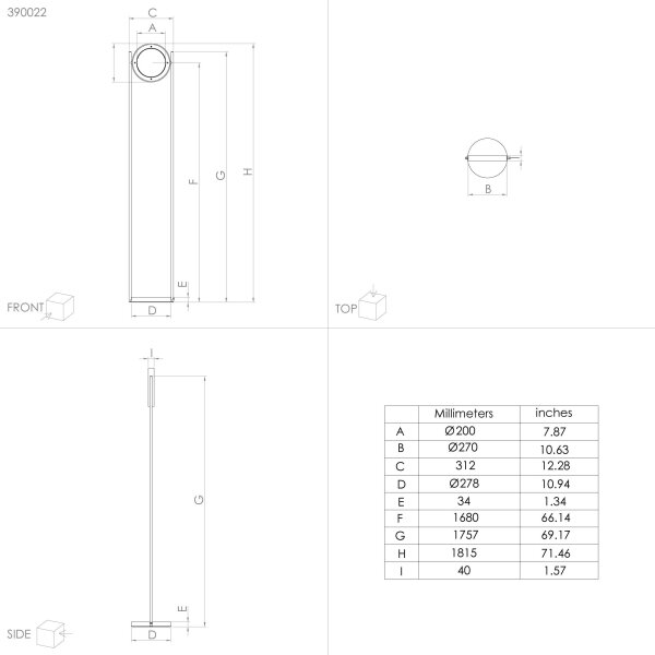 Eglo 390022 - LED Димируем лампион MONTEFANO LED/20W/230V 3000K