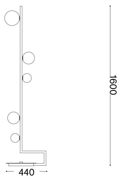 Ideal Lux - LED Лампион BIRDS 5xG9/3W/230V черен/златист