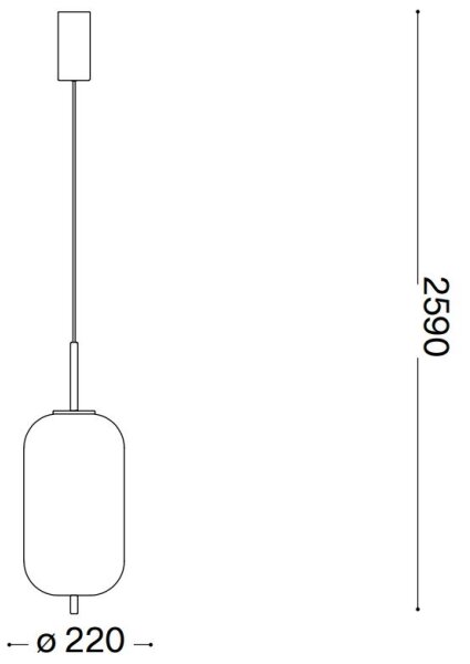 Ideal Lux - LED Пендел UMILE LED/20W/230V Ø 22 см CRI 90 месинг/бял