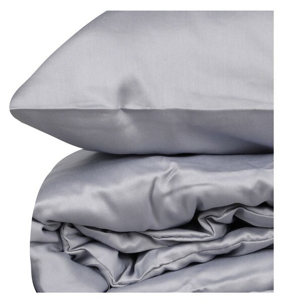 Сиво двойно удължено спално бельо от памучен сатен 240x220 cm Elegant – Mijolnir