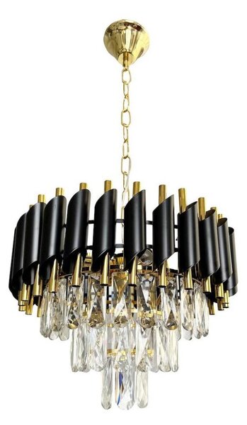 Пендел CRISTAL 5xE14/40W/230V златист/черен