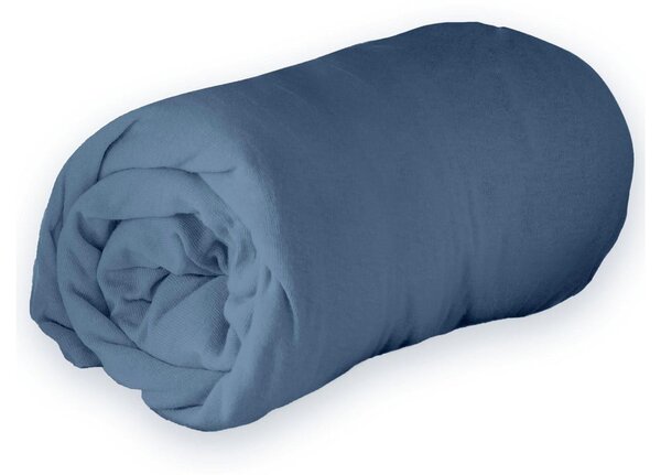 Тъмносин еластичен чаршаф от джърси 90x190 cm Jersy – douceur d'intérieur