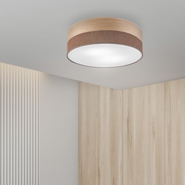 Плафон SIRJA WOOD 2xE27/15W/230V Ø 45 см кафяв/дъб