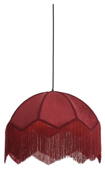Висящо осветително тяло с текстилен абажур в цвят бордо ø 60 cm Malacia – Light & Living
