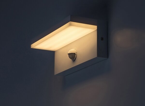 Rabalux 77116-LED Екстериорен аплик със сензор ZARAGOZA LED/9W/230V IP54 бял