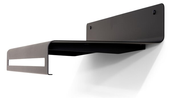 Черна метална стенна закачалка с рафт 78 cm Sway – Spinder Design