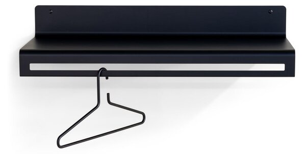 Черна метална стенна закачалка с рафт 78 cm Sway – Spinder Design