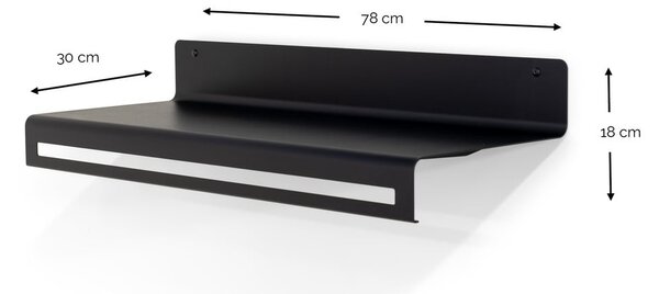 Черна метална стенна закачалка с рафт 78 cm Sway – Spinder Design