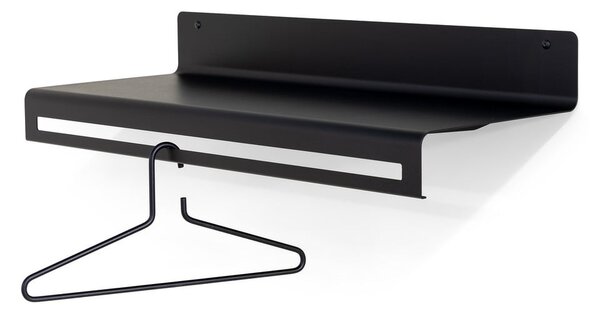 Черна метална стенна закачалка с рафт 78 cm Sway – Spinder Design
