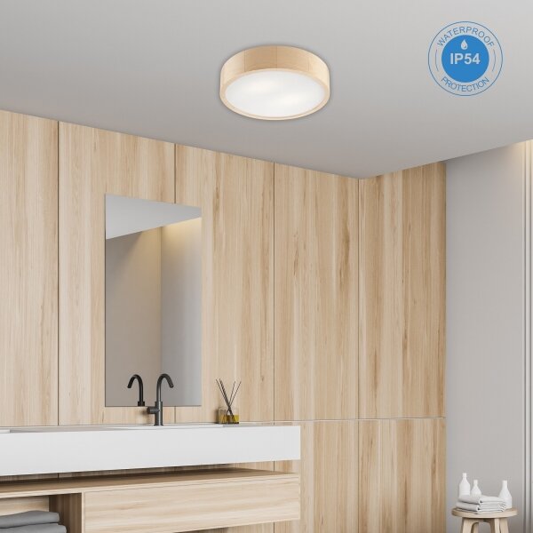 Баня таванно осветително NATURAL 3xE27/15W/230V IP54 борова 37 см