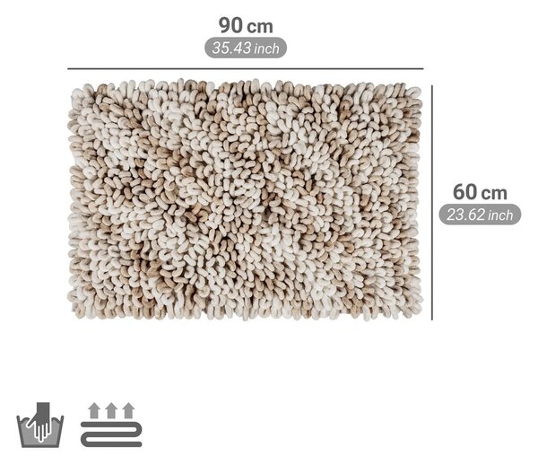 Бежов текстилен килим за баня 60x90 cm Lerici – Wenko