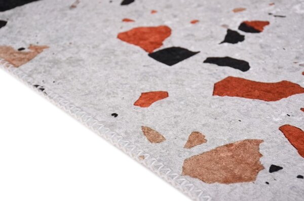 Килим подходящ за пране в оранжево и цвят слонова кост 60x100 cm Italian Stone – Vitaus