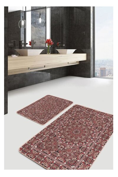 Кафяви кадифени килими за баня в комплект от 2 бр. 60x100 cm – Mila Home