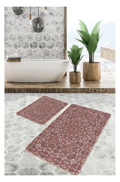 Кафяви кадифени килими за баня в комплект от 2 бр. 60x100 cm – Mila Home