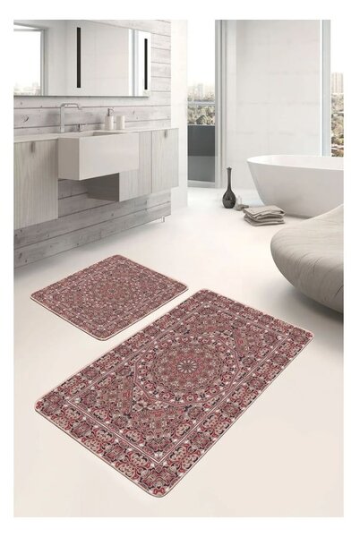 Кафяви кадифени килими за баня в комплект от 2 бр. 60x100 cm – Mila Home