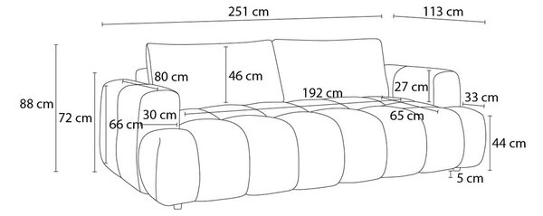 Светлосив сгъваем/с място за съхранение диван 251 cm Fuji – Bobochic Paris
