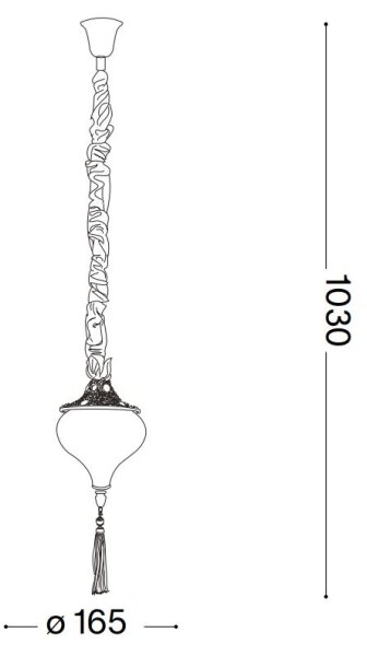 Ideal Lux - Пендел HAREM 1xE27/42W/230V Ø 16,5 см месинг