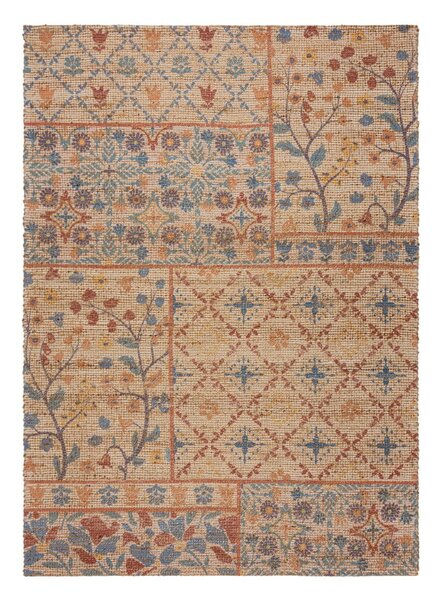 Ръчно изработен килим със смес от юта в естествен цвят 160x230 cm Taylor Patchwork – Flair Rugs