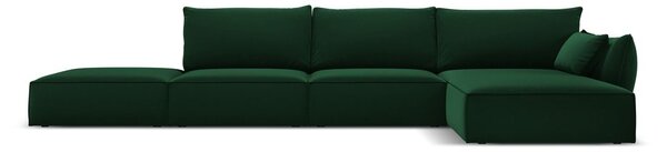 Тъмнозелен кадифен ъглов диван (десен ъгъл) Vanda – Mazzini Sofas