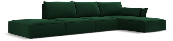 Тъмнозелен кадифен ъглов диван (десен ъгъл) Vanda – Mazzini Sofas