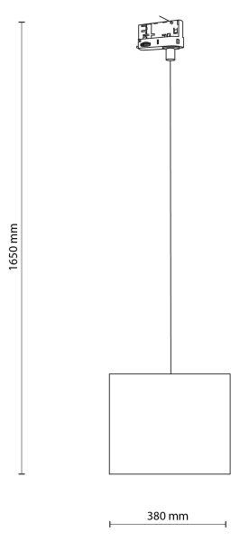 Пендел 3-фазна релсова система TRACER 1xE27/15W/230V Ø 30 см черен/бял