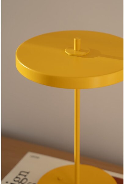 Жълта метална LED настолна лампа с метален абажур (височина 31 cm) Asteria Move – UMAGE