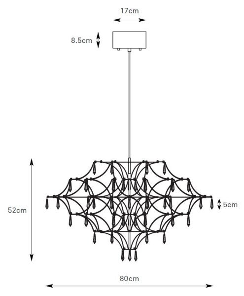 Markslöjd 108870 - LED Димируем кристален полилей на нишка EFESOS LED/25W/230V Ø 80 см
