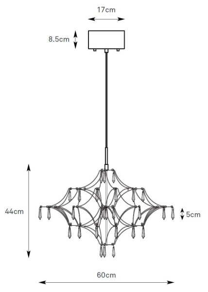 Markslöjd 108869 - LED Димируем кристален полилей на нишка EFESOS LED/14W/230V Ø 60 см