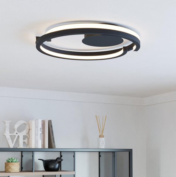 Eglo 901821-LED Димируемо таванно осветително тяло MEZZOMONTE 2xLED/20W/230V диам.48cm черно + дистанционно управление