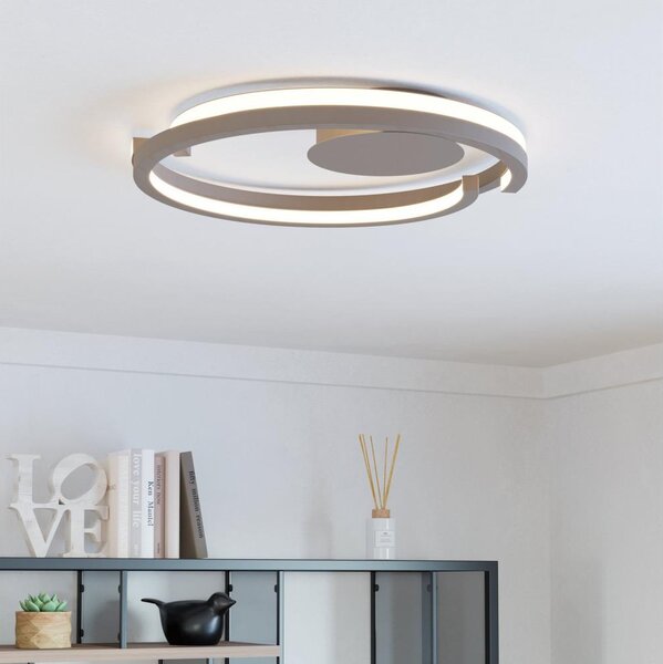Eglo 901823-LED таванно осветително тяло MEZZOMONTE 2xLED/20W/230V Ø48 см бежово + дистанционно управление