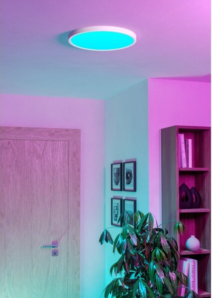 Eglo 901726 -LED RGBW димируемо таванно осветително тяло за баня FUEVA-Z LED/17,5W/230V 38,9cm IP44 бяло