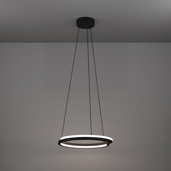 Eglo 901822 - LED димируем полилей на кабел MEZZOMONTE 2xLED/20W/230V черен + дистанционно управление