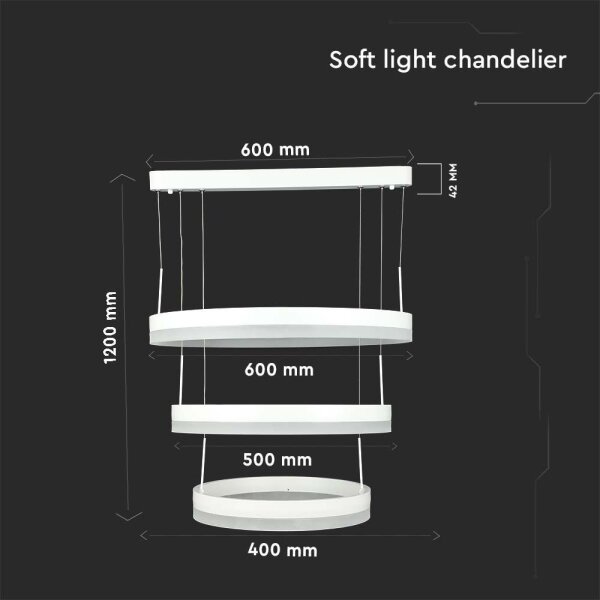 LED Димируем пендел LED/86W/230V 3000K бял