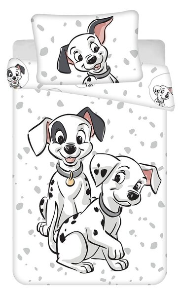 Бяло памучно детско спално бельо 100x135 cm 101 Dalmatians – Jerry Fabrics
