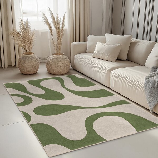 Зелен килим подходящ за пране 80x150 cm Matcha Latte – Mila Home