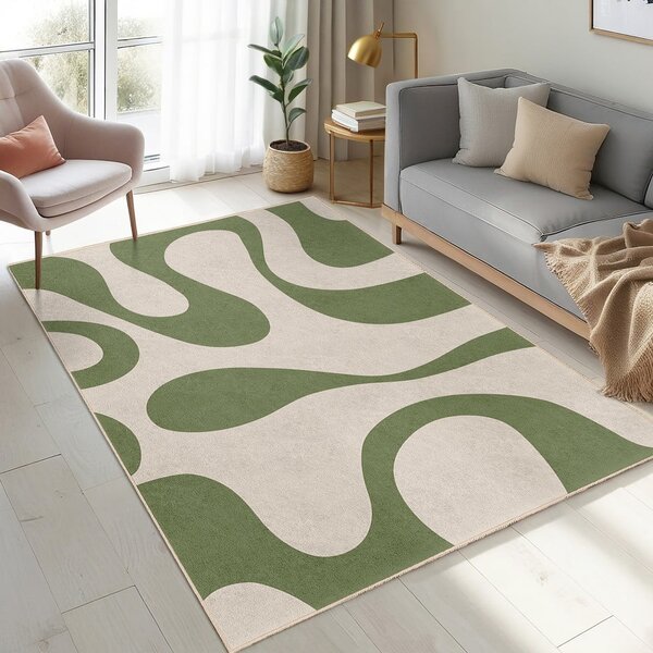Зелен килим подходящ за пране 80x150 cm Matcha Latte – Mila Home