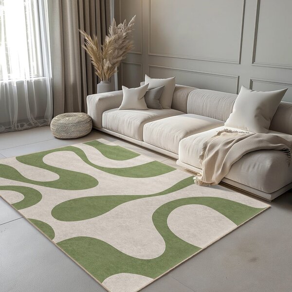 Зелен килим подходящ за пране 80x150 cm Matcha Latte – Mila Home