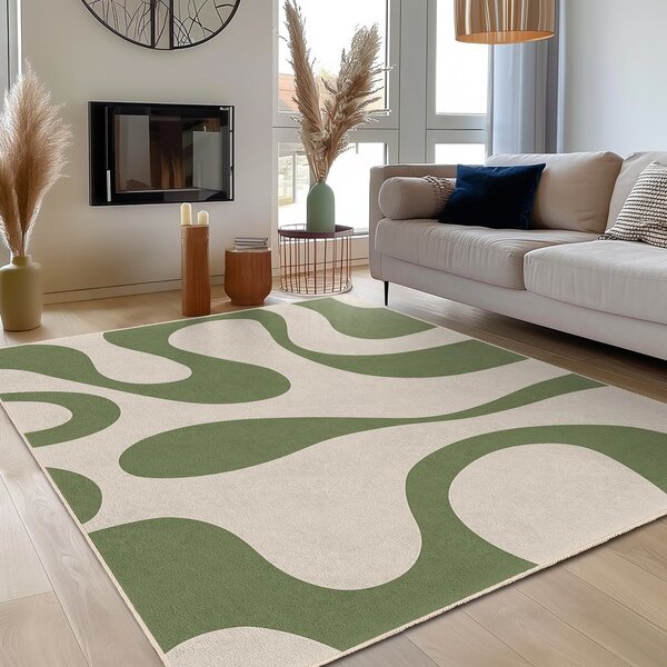 Зелен килим подходящ за пране 80x150 cm Matcha Latte – Mila Home