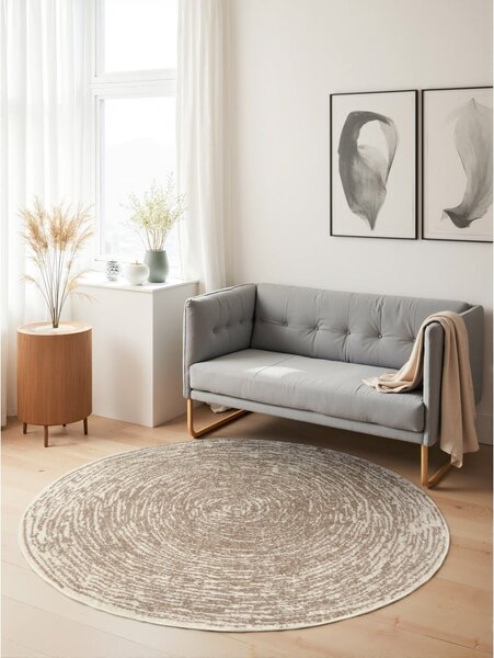 Бежово-кремав кръгъл килим ø 120 cm Gloria Cavallo – Hanse Home