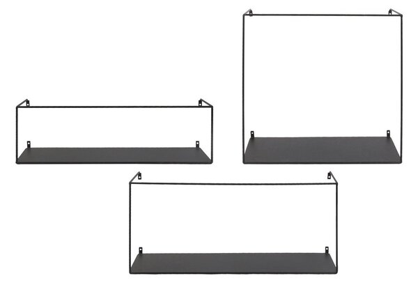 Черни метални стенни рафтове в комплект от 3 бр. 40 cm Ulmo – House Nordic