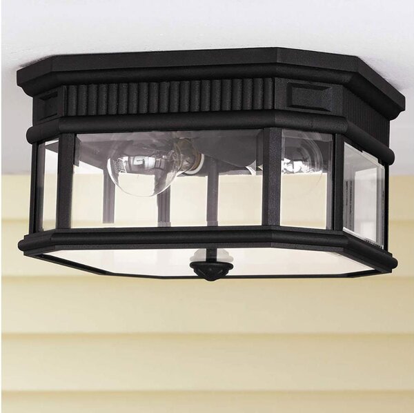 Feiss FE-COTSLN-F-BK-Екстериорна лампа за таван COTSWOLD LANE 2xE27/60W/230V IP44
