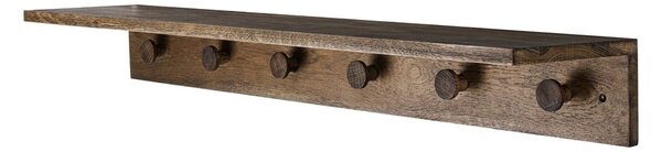 Кафява стенна закачалка от масивен дъб с рафт 90 cm Showcase – Mette Ditmer Denmark