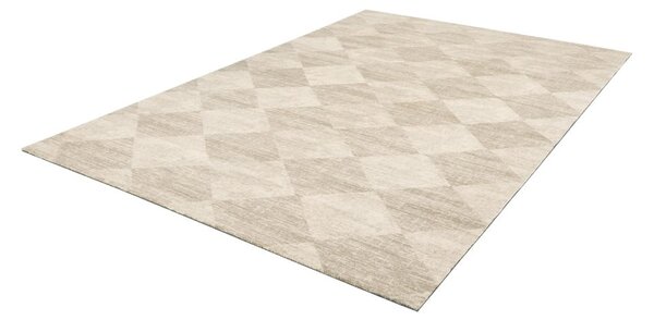 Бежов вълнен килим 160x240 cm Agnus Checkered – Agnella