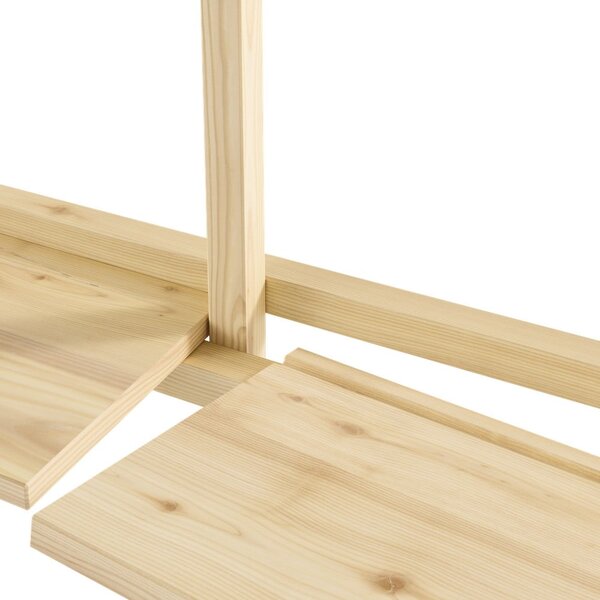 Стенна библиотека от масивен бор в естествен цвят 192x127 cm Groove – Karup Design