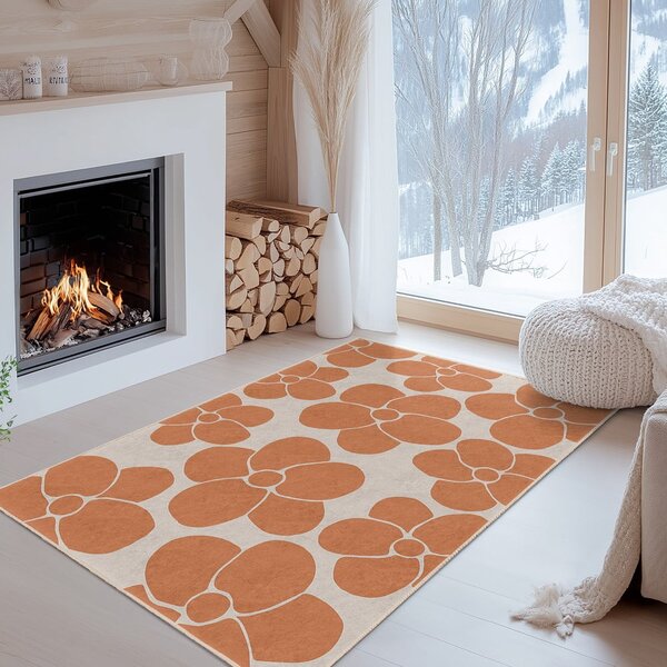 Оранжева пътека подходяща за пране 60x230 cm Orange Meadow – Mila Home